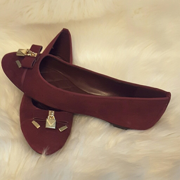 Michael kors Alice burgundy suede flats - Picture 2 of 5